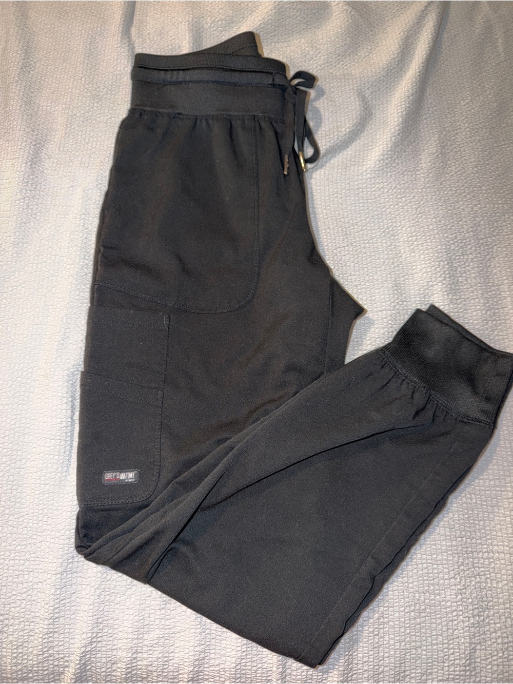 Grey's Anatomy Spandex Stretch Eden Cargo Jogger Scrub Pants – Black (Size S)